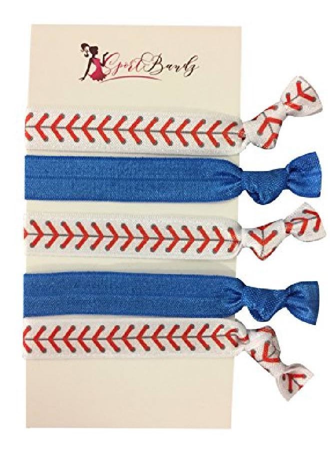 Infinity Collection - Baseball Hair Accessories Baseball Hair Ties No Crease Baseball Hair Elastics Set - Image 1