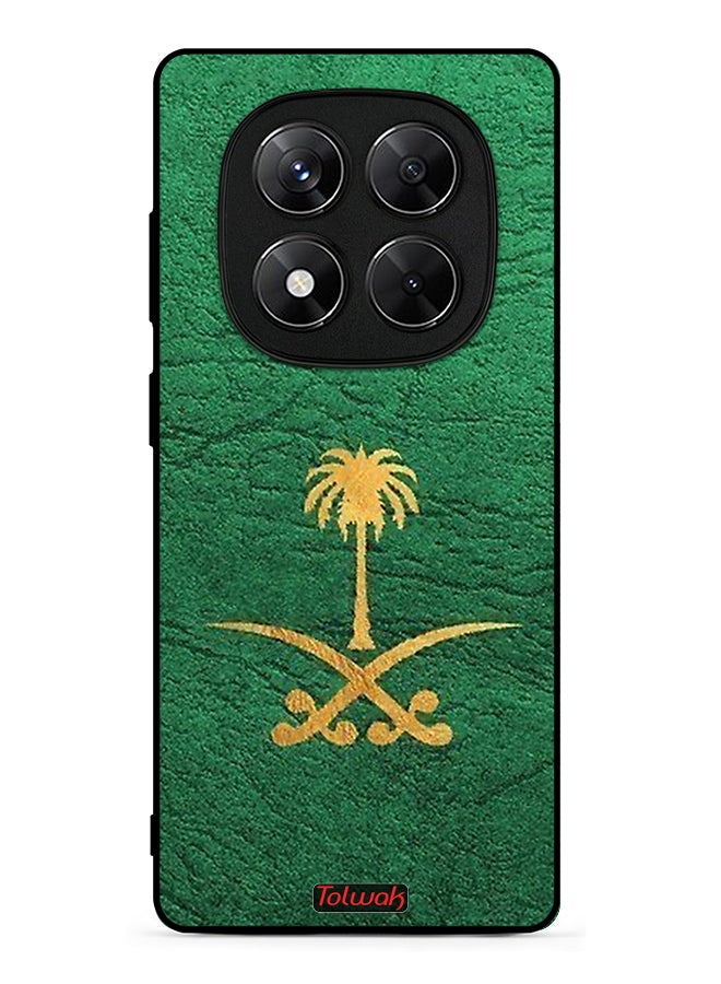 Tolwak Xiaomi Redmi Note 15 Pro 5G Protective Case Cover Printed Featuring Kingdom Of Saudi Arabia Sign On Leather - Image 1