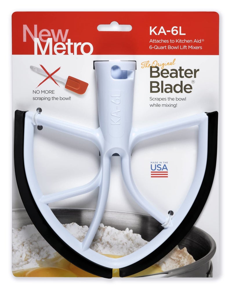 New Metro Design New Metro Design KA6LBK Plastic Beater Blade works wKitchenAid 6 and 7 Qt BowlLift Stand Mixers Black 