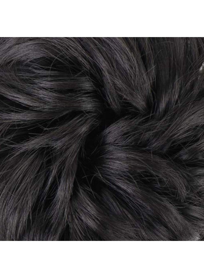 MORICA 1Pcs Messy Hair Bun Hair Scrunchies Extension Curly Wavy Messy Synthetic Chignon For Women (Natural Black ) - Image 3