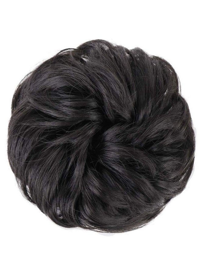 MORICA 1Pcs Messy Hair Bun Hair Scrunchies Extension Curly Wavy Messy Synthetic Chignon For Women (Natural Black ) - Image 2