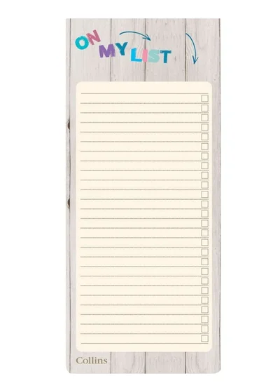 Collins Collins Slim Shopping List with Magnetic Back for Fridge Hanging (Pack of 200 Sheets), Brighton