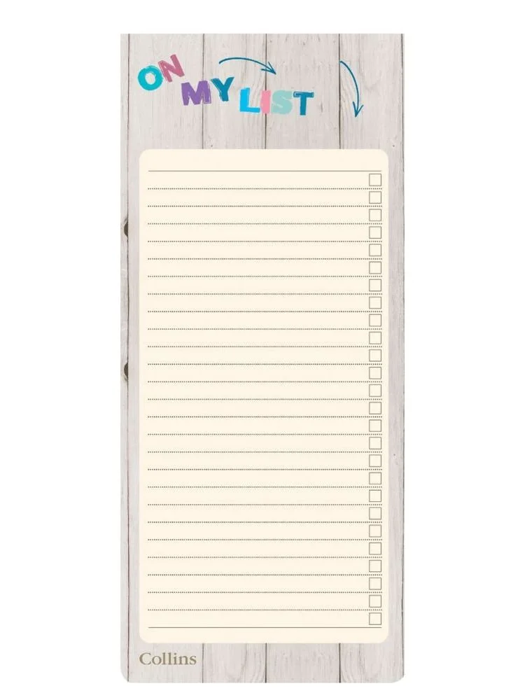 Collins Collins Slim Shopping List with Magnetic Back for Fridge Hanging (Pack of 200 Sheets), Brighton