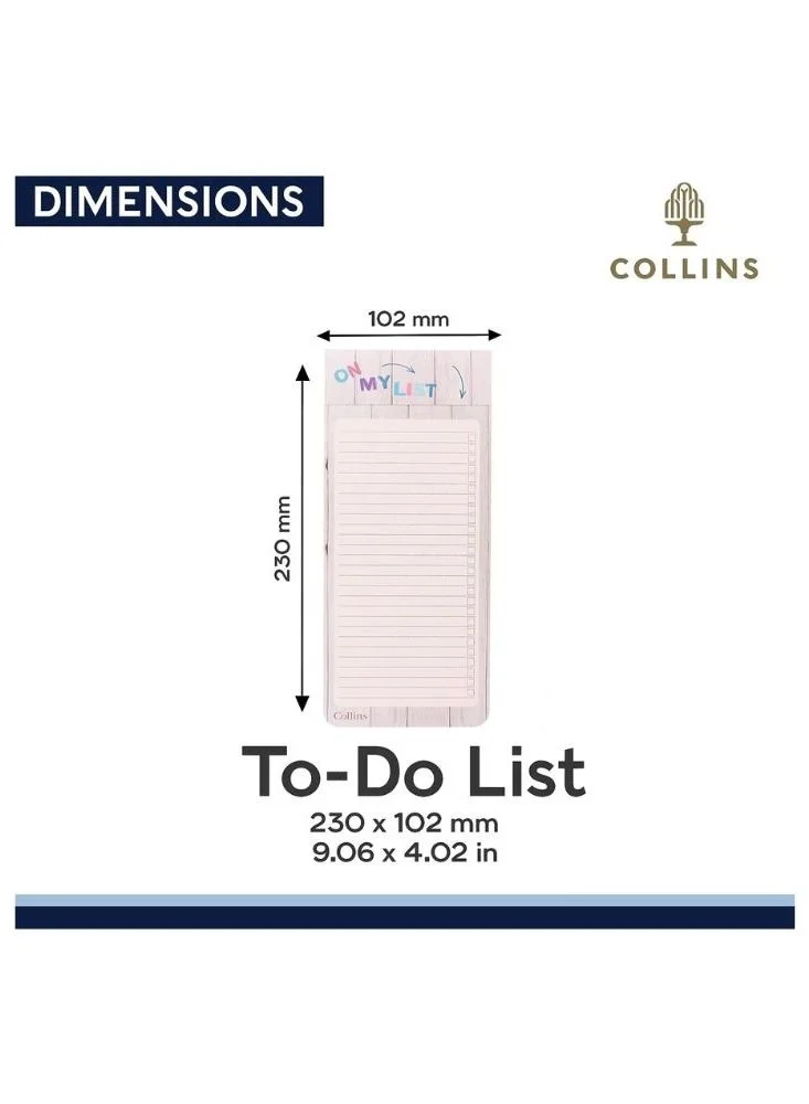 Collins Collins Slim Shopping List with Magnetic Back for Fridge Hanging (Pack of 200 Sheets), Brighton