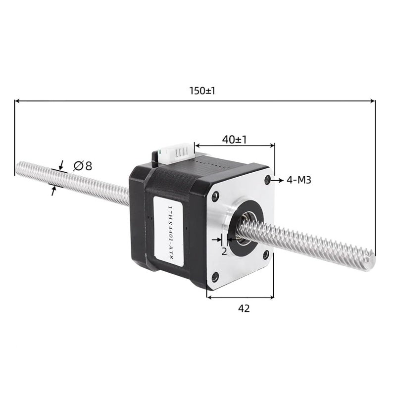 محرك NEMA 17 الخطوي الخطي مع برغي رصاص 2 مم لمعدات الطابعة ثلاثية الأبعاد 4401 T8 100 مم - Image 4