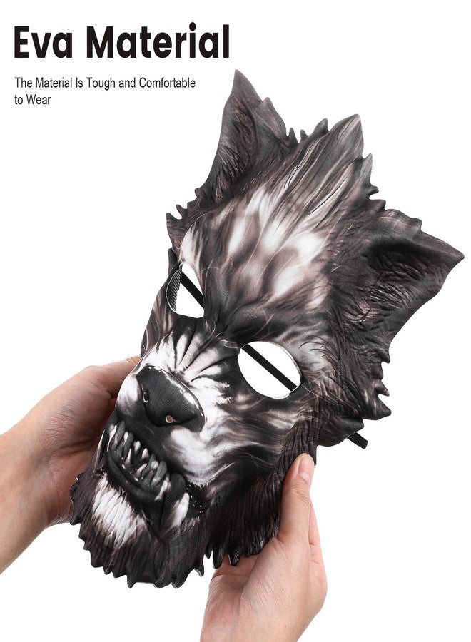 Amosfun EVA Wolf Head Halloween Mask Simulation Animal Halloween Mask Carnival Cosplay Party Supplies - Image 4