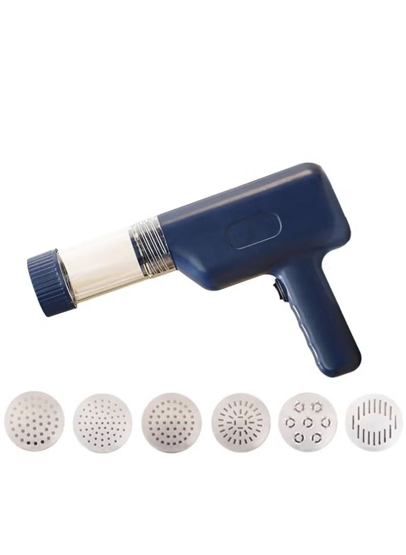 Pasta Maker, Noodle Maker, High Efficiency Handheld Press Pasta Machine with 6 Moulds, Premium Materials, Portable Automatic Pasta Maker Machine for Home Use (Blue) - Image 1