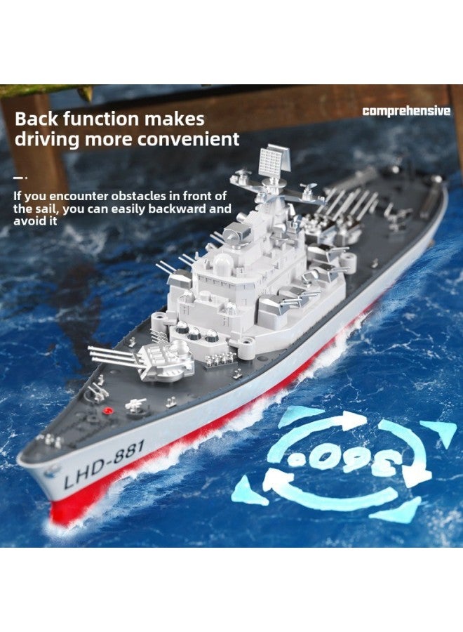 لعبة سفينة حربية تعمل بالتحكم عن بعد 2.4G 1:390 سفينة حربية تعمل بالتحكم عن بعد مع مستشعر ساعة سفينة حربية للتحكم عن بعد ذكر اللون: سفينة حربية للتحكم عن بعد - المواصفات: مجموعة واحدة من البطاريات الأصلية القابلة لإعادة الشحن - Image 3