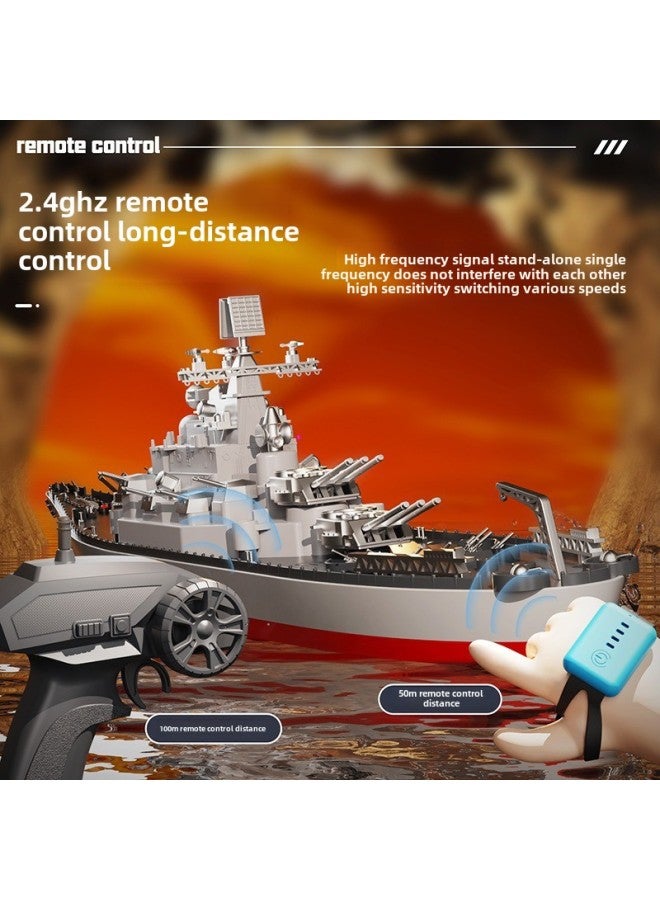 لعبة سفينة حربية تعمل بالتحكم عن بعد 2.4G 1:390 سفينة حربية تعمل بالتحكم عن بعد مع مستشعر ساعة سفينة حربية للتحكم عن بعد ذكر اللون: سفينة حربية للتحكم عن بعد - المواصفات: مجموعة واحدة من البطاريات الأصلية القابلة لإعادة الشحن - Image 4
