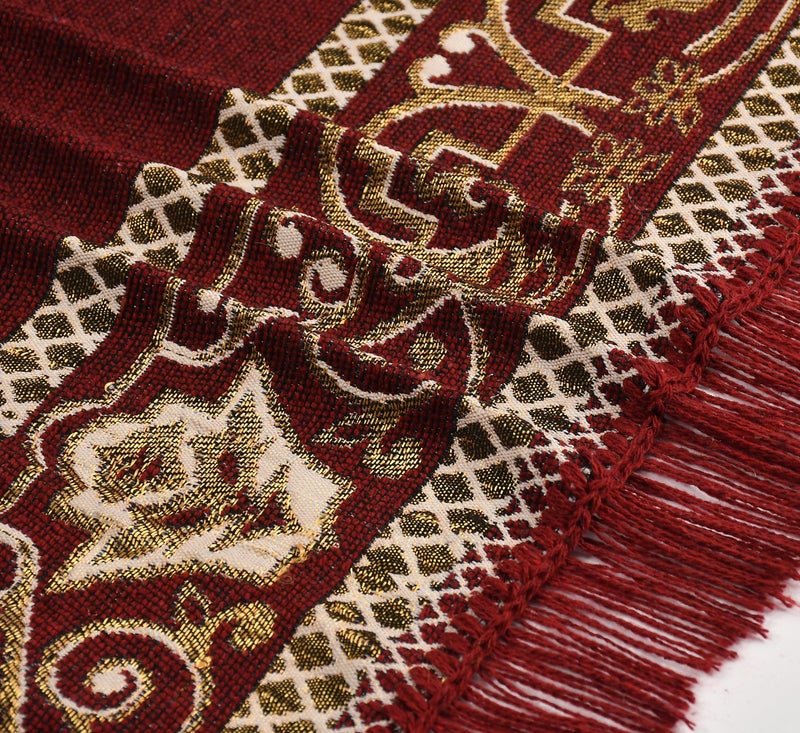 Purav Light Home Decor Cotton Carpets for Living Room 5x7 feet Multi-Use Flower Design Carpet Mats (Wine Colour) - Image 5