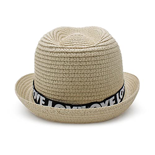 VRITRAZ Kids Hat, Summer Fashion Straw Bucket Cap, Suitable for 3-12 Years (Beige) - Image 4