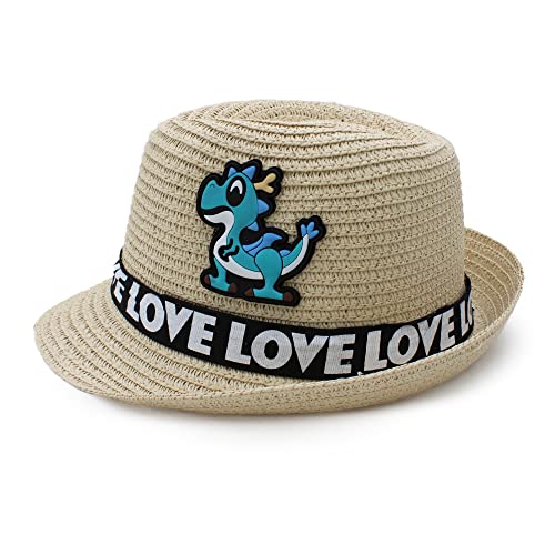 VRITRAZ Kids Hat, Summer Fashion Straw Bucket Cap, Suitable for 3-12 Years (Beige) - Image 3