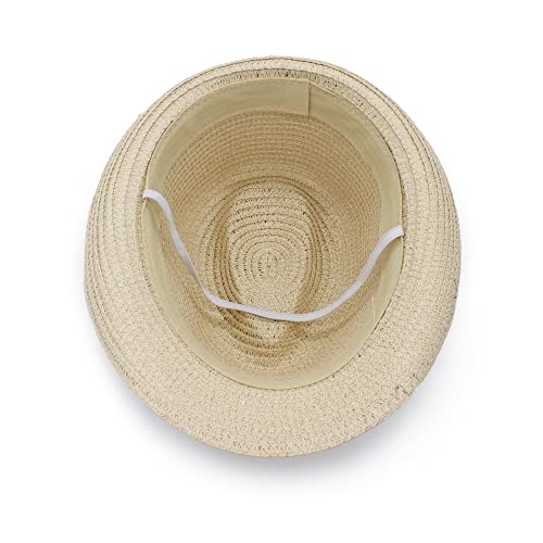 VRITRAZ Kids Hat, Summer Fashion Straw Bucket Cap, Suitable for 3-12 Years (Beige) - Image 5