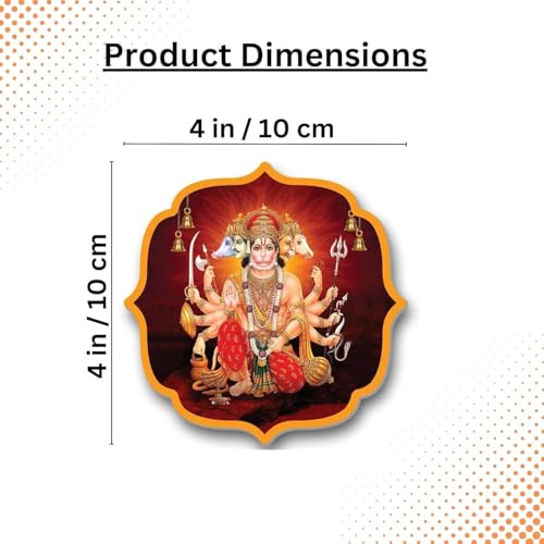 Karigaari Panchmukhi Hanuman Acrylic Wall Frame Door Vastu Dosh Rectification Remedy Of Home, Office And Factory Acrylic Photo Poster with self adhesive tape, 10 cm - Image 2