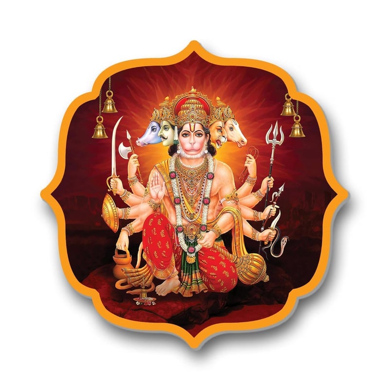 Karigaari Panchmukhi Hanuman Acrylic Wall Frame Door Vastu Dosh Rectification Remedy Of Home, Office And Factory Acrylic Photo Poster with self adhesive tape, 10 cm - Image 5
