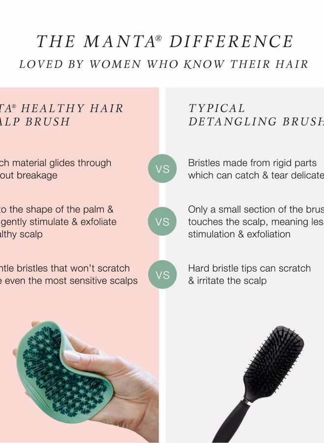Manta Anti Breakage Hair Brush, Gentle Wet & Dry Hair Detangler Hairbrush for All Hair Types, Soft Scalp Shower Hair Brush, Promote Healthy Hair Growth, Hairbrushes for Women Men, White - Image 5