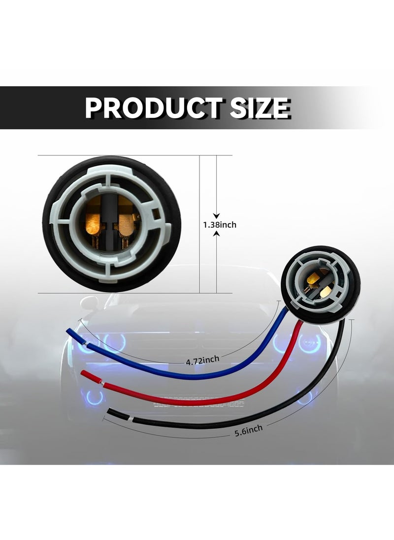 KASTWAVE 4 PCS 1157 LED Bulbs Socket Holder Auto Car Plastic Waterproof Turn Signal Tail Stop Rear Brake Light Base Harness Plugs Connectors Pre-wired Wiring Sockets "  - Image 2