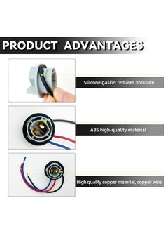 KASTWAVE 4 PCS 1157 LED Bulbs Socket Holder Auto Car Plastic Waterproof Turn Signal Tail Stop Rear Brake Light Base Harness Plugs Connectors Pre-wired Wiring Sockets "  - Image 5