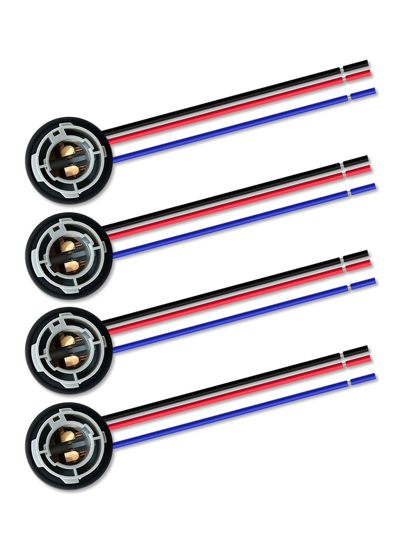 KASTWAVE 4 PCS 1157 LED Bulbs Socket Holder Auto Car Plastic Waterproof Turn Signal Tail Stop Rear Brake Light Base Harness Plugs Connectors Pre-wired Wiring Sockets "  - Image 1