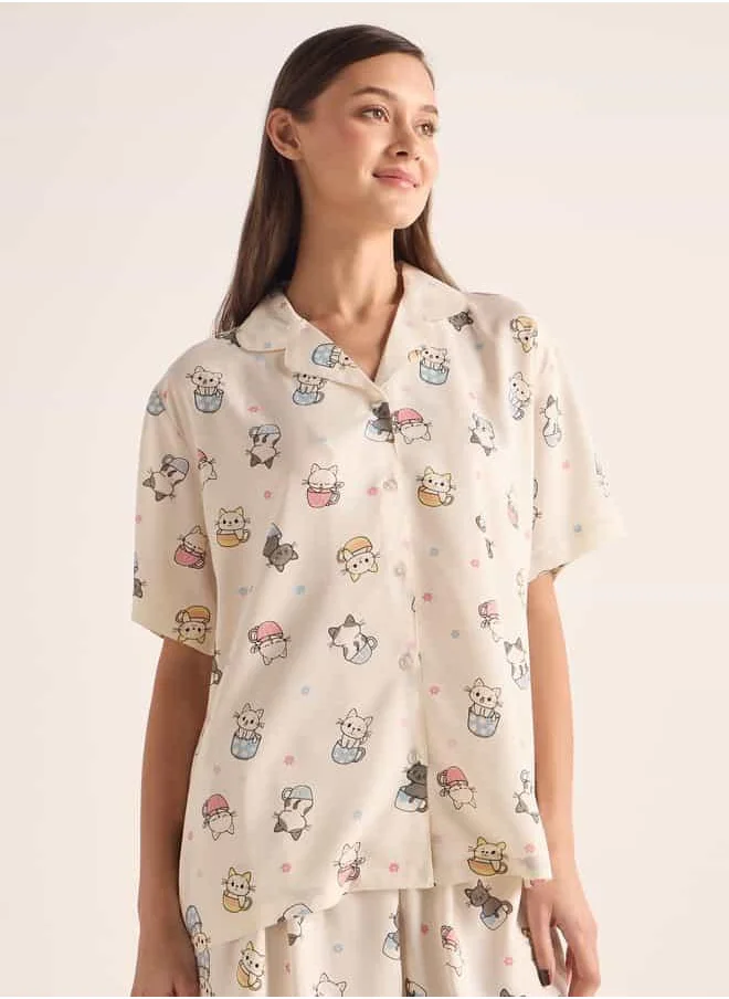 سبلاش فيڤ Printed Shirt and Shorts Set