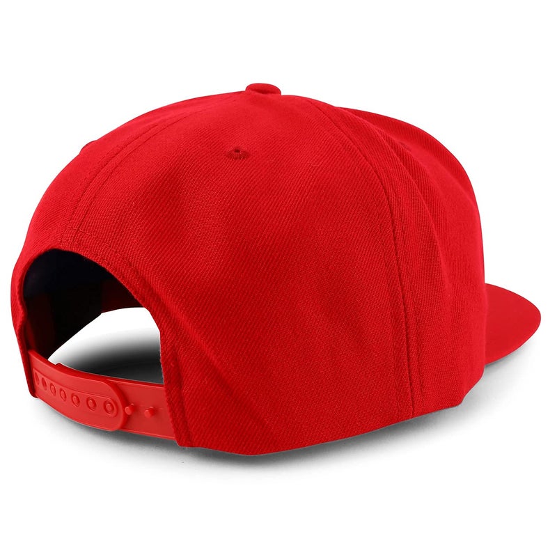 Armycrew Oversize XXL Structured Blank Flatbill Snapback Cap - Red - 2XL - Image 2