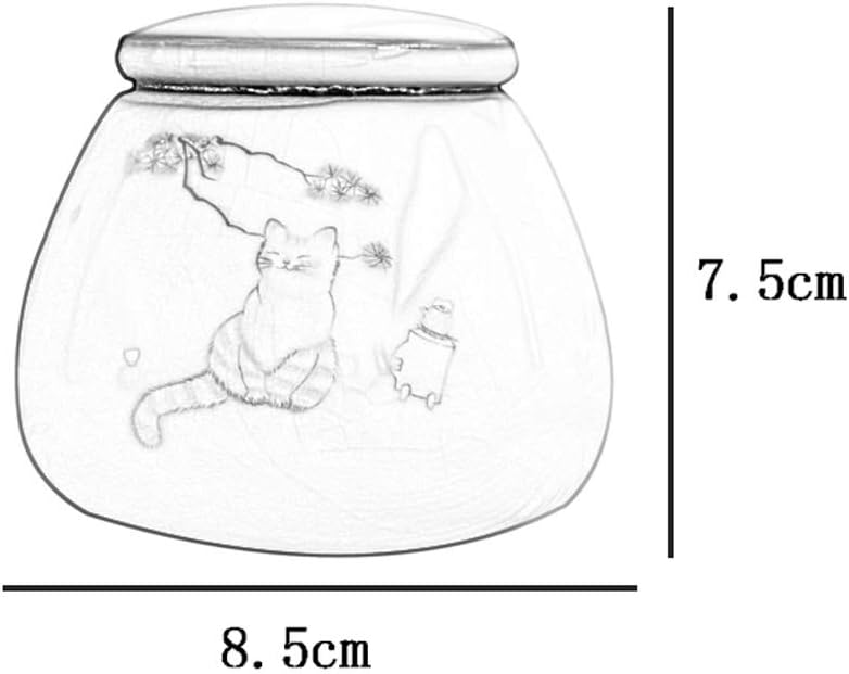 Mini Pet Cremation Urns for, Memorial Hall Pet Urns Ashes,Hand-Made Ceramic Sealed Jars,Cat and Dog Small Pet Souvenirs,Display at Home （8.5cm*7.5cm） (Color : 1) (3) - Image 2