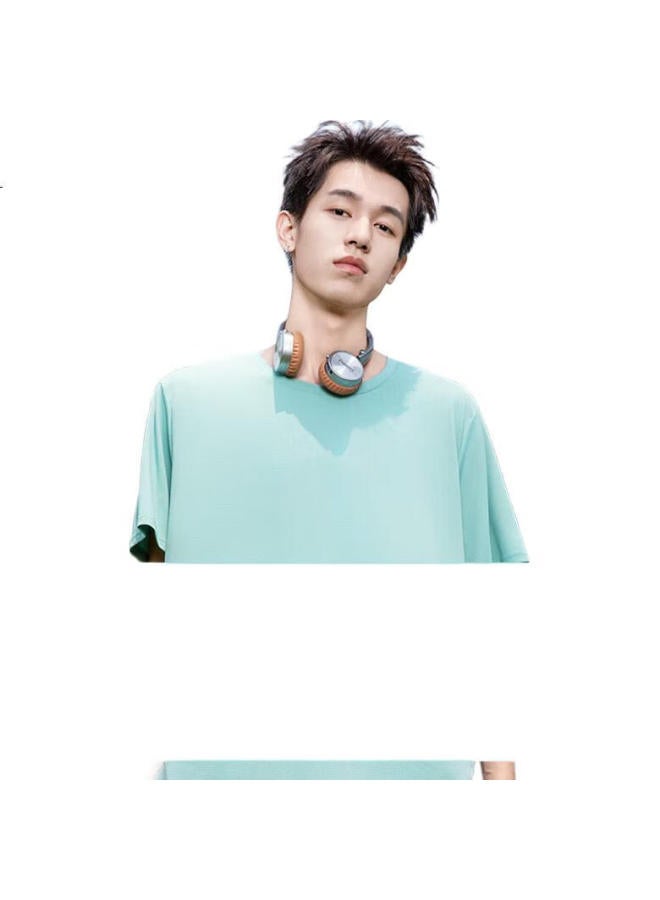 GENIOLAMODE Ice Silk T-Shirt Men Summer Cool Breathable Quick-Drying Sweat-Absorbing Fashion Trend Short Sleeve Men'S T-Shirt Light Grey 2Xl - Image 2