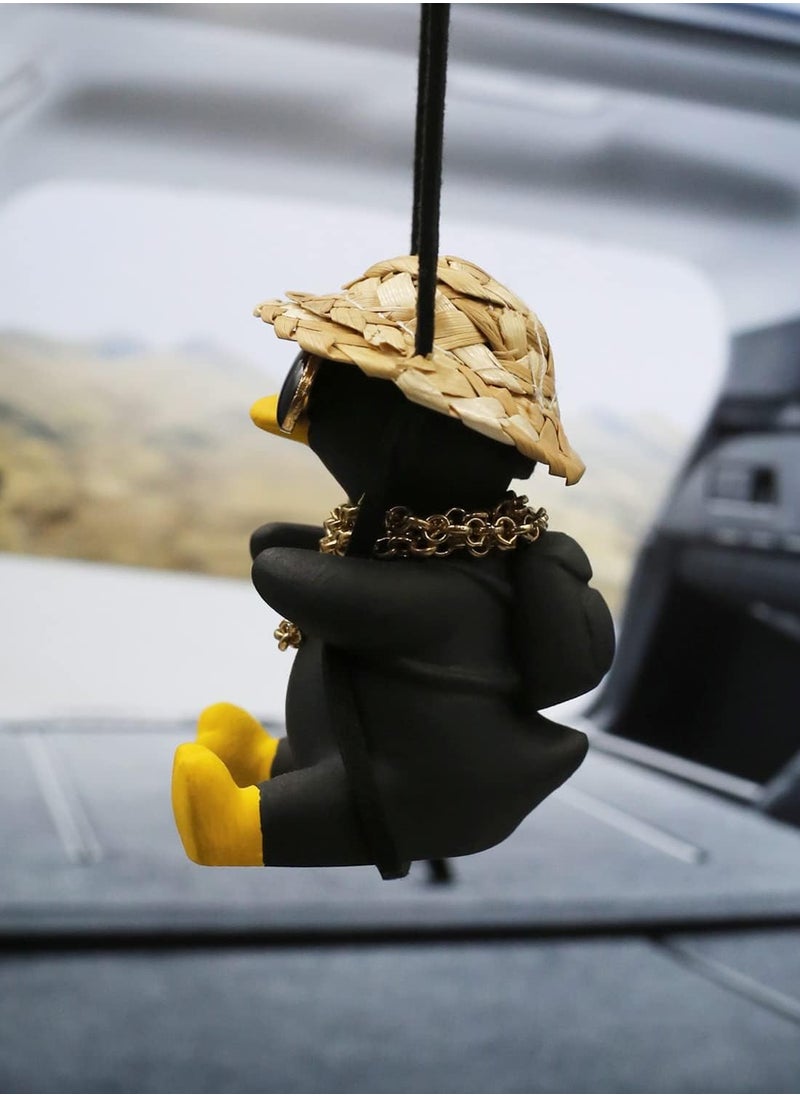 Najwa Swinging Duck Car Hanging Ornament, Cool Car Hanging Accessories for Rear View Mirror, Cute Car Pendant Swinging Sunglasses Duck Hanging Swing  - Image 3