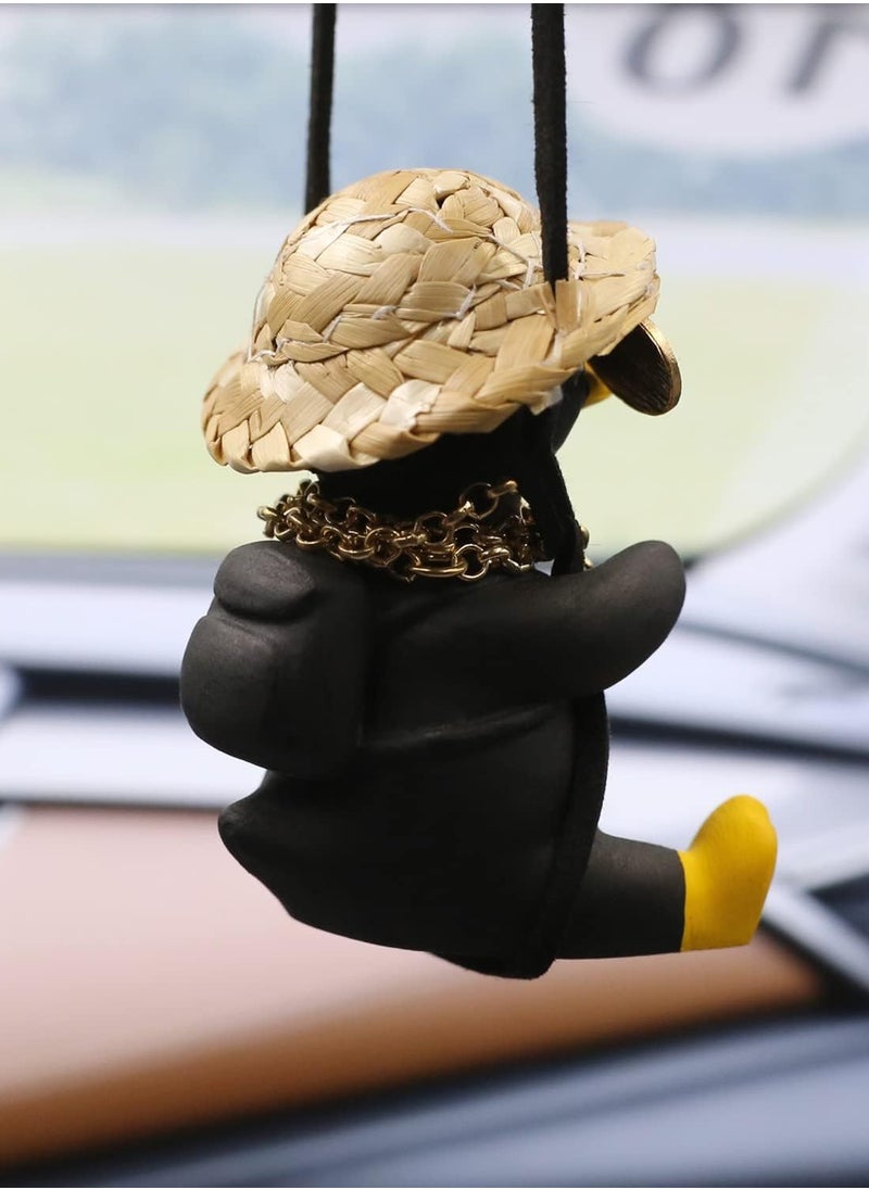 Najwa Swinging Duck Car Hanging Ornament, Cool Car Hanging Accessories for Rear View Mirror, Cute Car Pendant Swinging Sunglasses Duck Hanging Swing  - Image 5