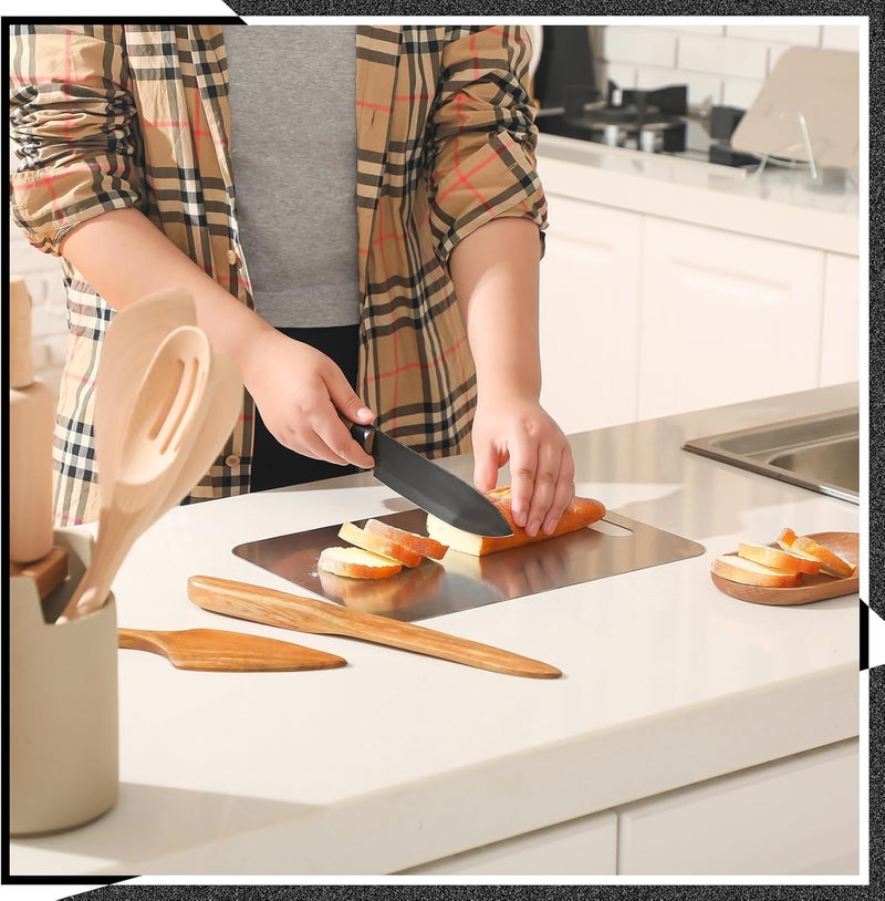 SPITZE Chopping Board Combo 3pcs | Large Multi Size 304 Stainless Steel Cutting Boards for Cutting Vegetables, Meat, Fish, Fruits for Kitchen (Combo 3pc (46x30cm, 34x24cm, 30x20cm)) - Image 3
