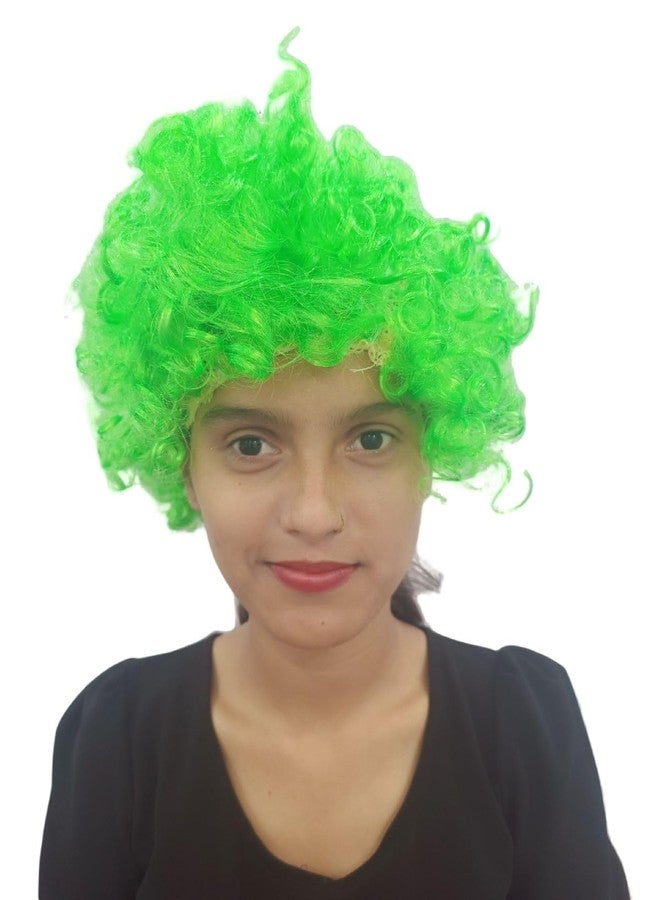 BookMyCostume Buy Green Curly Hair Wig Unisex Adult & Kids Fancy Dress Costume Accessory - Image 3