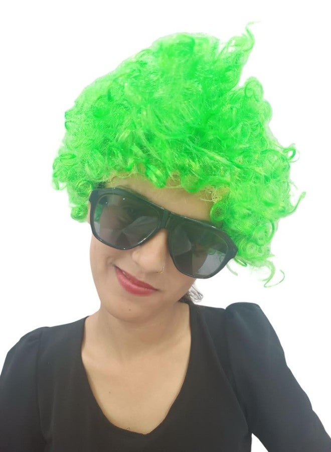 BookMyCostume Buy Green Curly Hair Wig Unisex Adult & Kids Fancy Dress Costume Accessory - Image 5