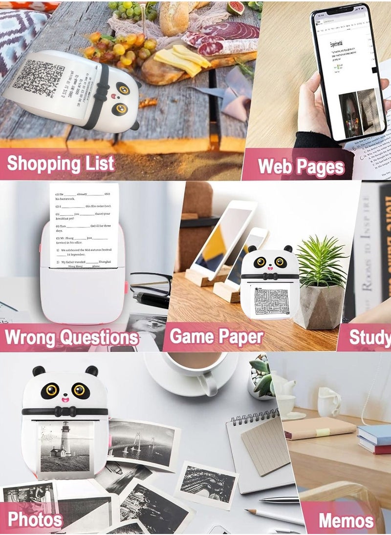 Kidle - Mini Pocket Panda printer Bluetooth Wireless Smart Printer with Android APP (including a roll of paper)+3 colored papers+5 stickers+5 regular papers+colored pens+random stickers * 1 - Image 1