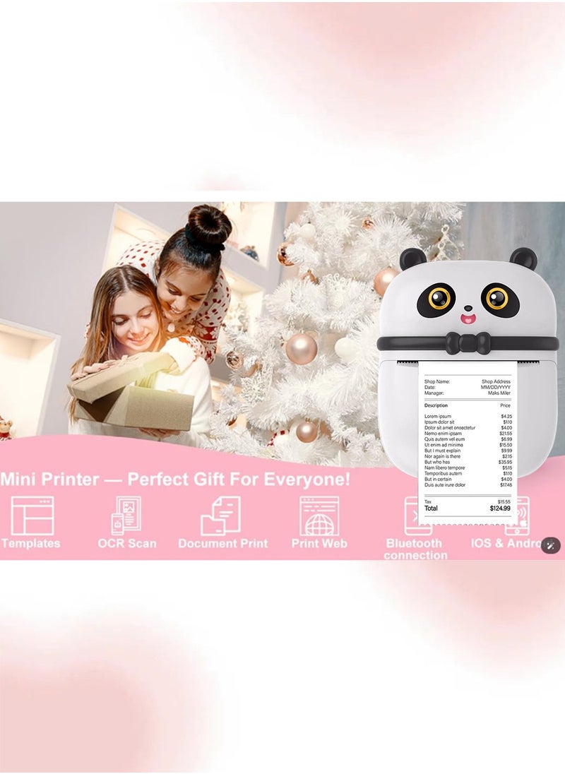 Kidle - Mini Pocket Panda printer Bluetooth Wireless Smart Printer with Android APP (including a roll of paper)+3 colored papers+5 stickers+5 regular papers+colored pens+random stickers * 1 - Image 1