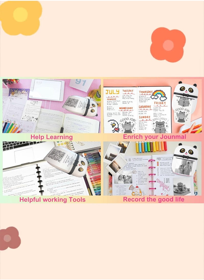 Kidle - Mini Pocket Panda printer Bluetooth Wireless Smart Printer with Android APP (including a roll of paper)+3 colored papers+5 stickers+5 regular papers+colored pens+random stickers * 1 - Image 1