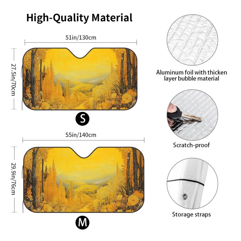 Small Black Car Windshield Sun Shade Foldable Sun Visor Protector Interior Accessories - Image 3