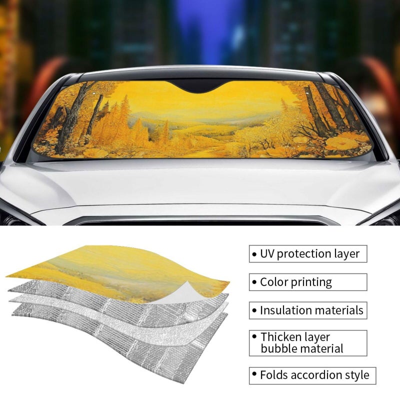 Small Black Car Windshield Sun Shade Foldable Sun Visor Protector Interior Accessories - Image 4