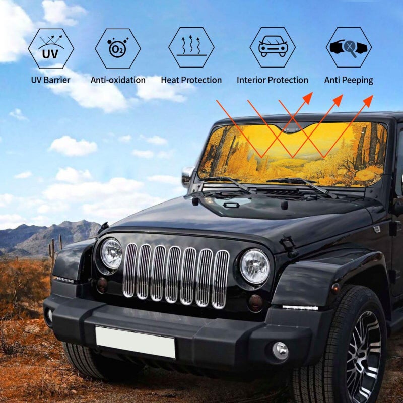 Small Black Car Windshield Sun Shade Foldable Sun Visor Protector Interior Accessories - Image 5