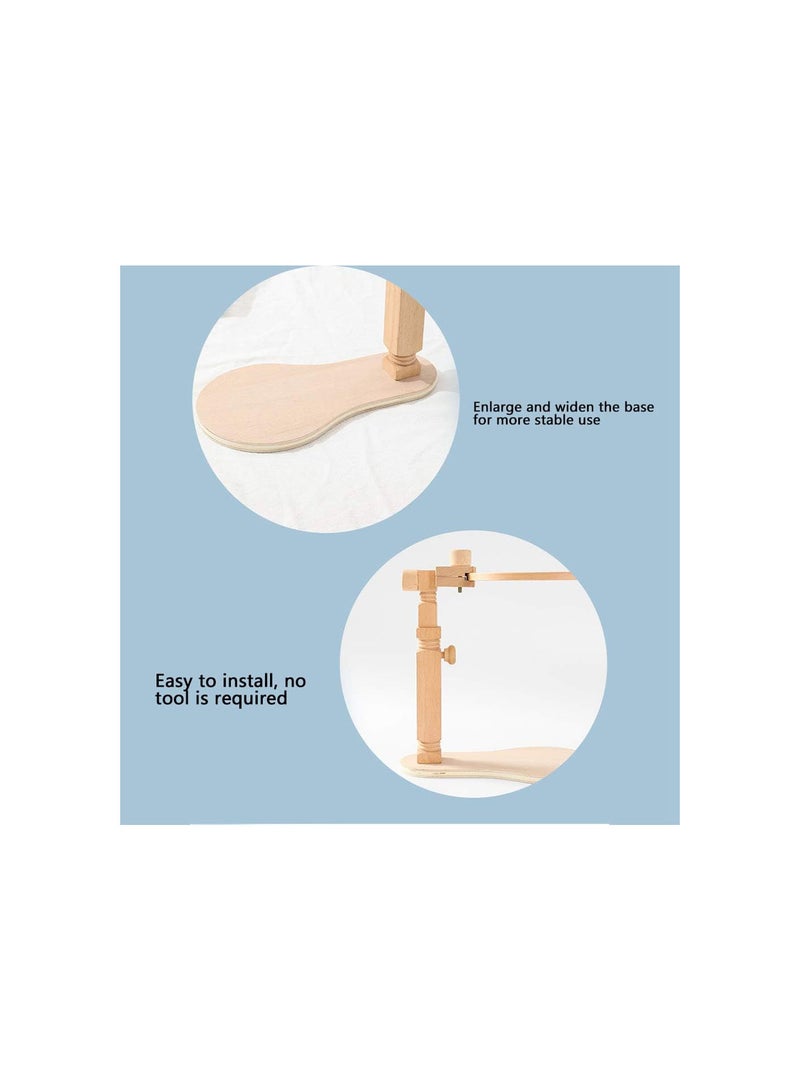 GGOOT Embroidery Stand, Light And Flexible Adjustable Spacing Portable Wood Embroidery Hoop, Multifunctional for Round/Square Embroidery Clips Circular Fan  - Image 3