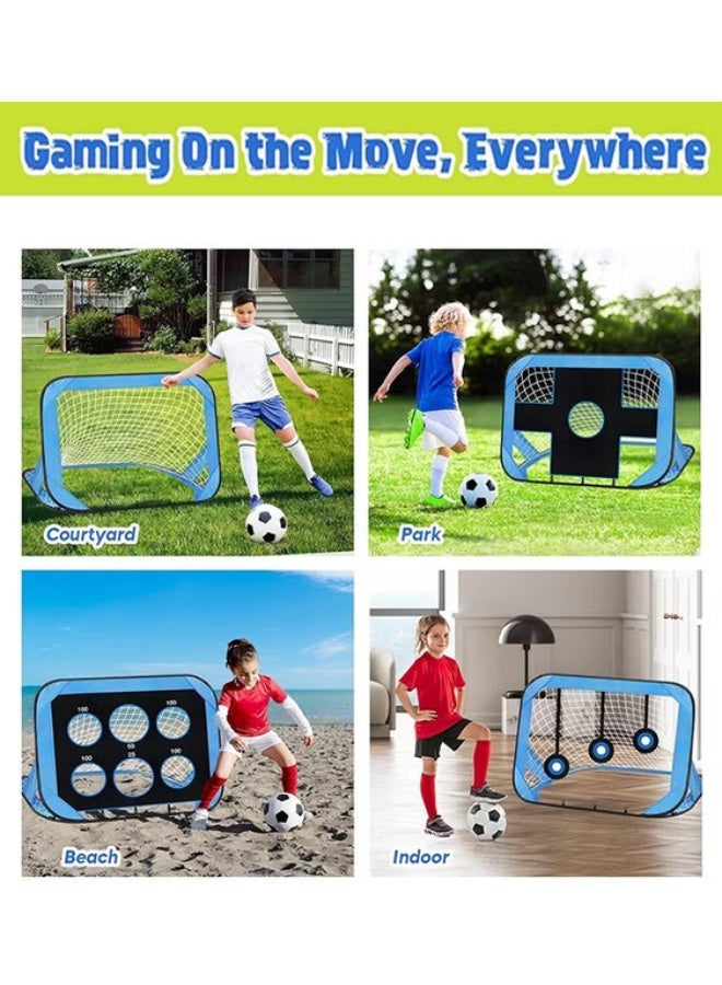 Lifetop Soccer Goal, 4 Modes Pop Up Football Goals for Kids, Foldable and Portable Soccer Goal net with Carry Bag, Football Training Equipment for Indoor, Outdoor, Football Gifts for Boys Girls - Image 2