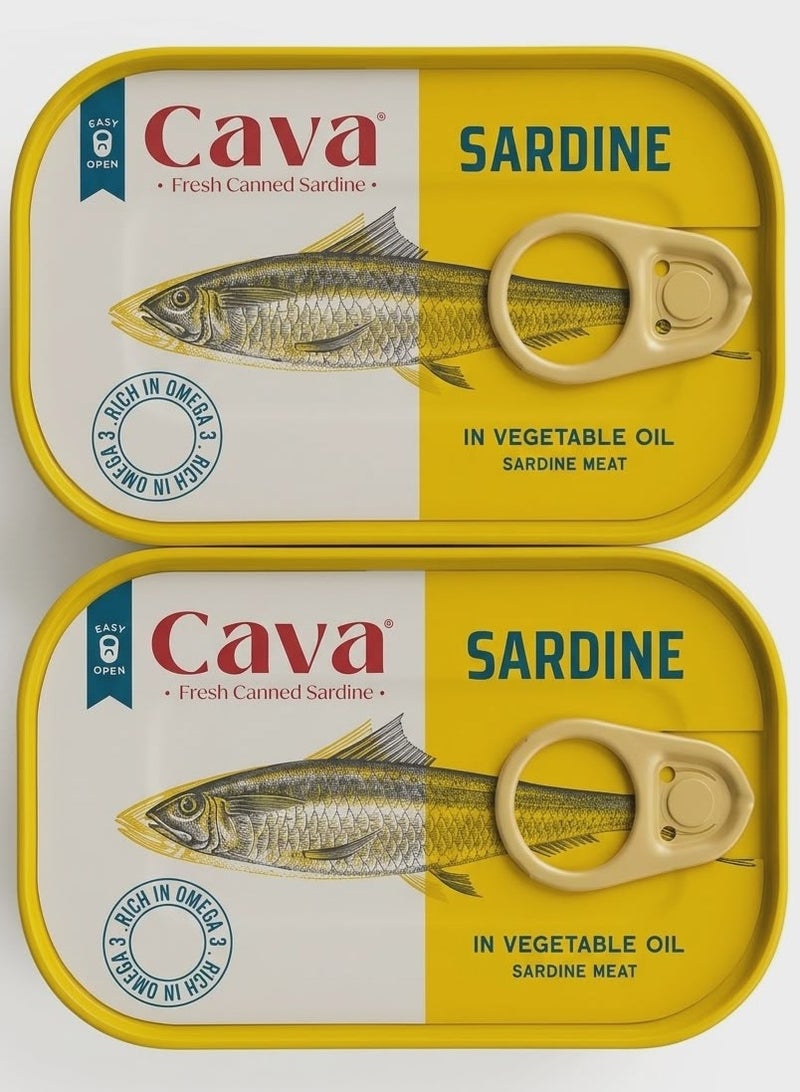 Cava Moroccan Cold Sardines - 2 x 125g Cans - Image 1