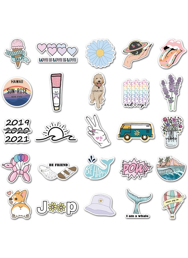 HS Stickers For Hydro Flask, 50PCS Lovely Aesthetic Vinyl Stickers For Water Bottles, Trendy Waterproof Laptop Stickers, Skateboard Stickers For Kids Women, Teen Girl Gifts, Girl Stuff  - Image 3