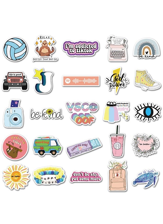 HS Stickers For Hydro Flask, 50PCS Lovely Aesthetic Vinyl Stickers For Water Bottles, Trendy Waterproof Laptop Stickers, Skateboard Stickers For Kids Women, Teen Girl Gifts, Girl Stuff  - Image 4