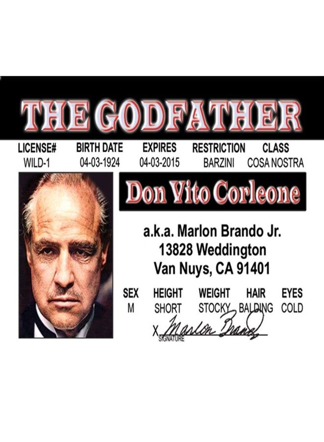 Signs 4 Fun Parody Driver’s License | Godfather ID | Fake ID Novelty Card | Collectible Trading Card Driver’s License | Novelty Gift for Holidays | Made in The USA