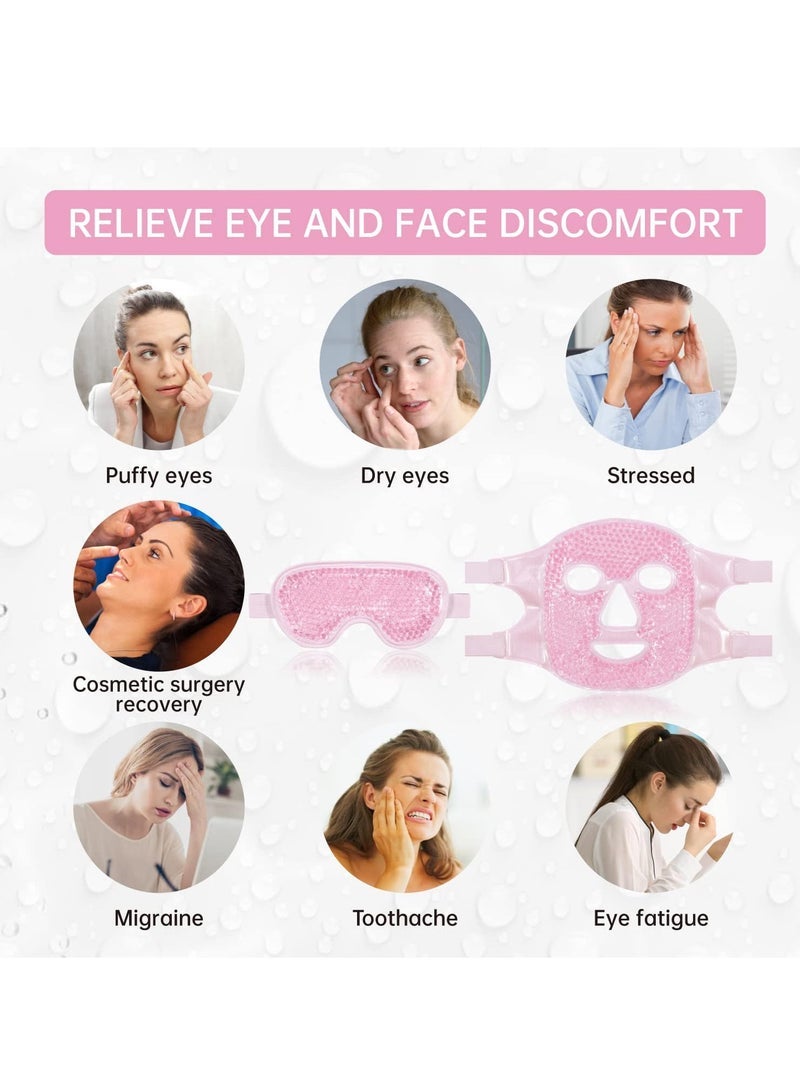 Sharpdo Cold Face Eye Mask Ice Pack Reduce Face Puff,Dark Circles,Gel Beads Hot Heat Cold Compress Pack,Face SPA for Woman Sleeping, Pressure, Headaches, Skin Care - Image 5