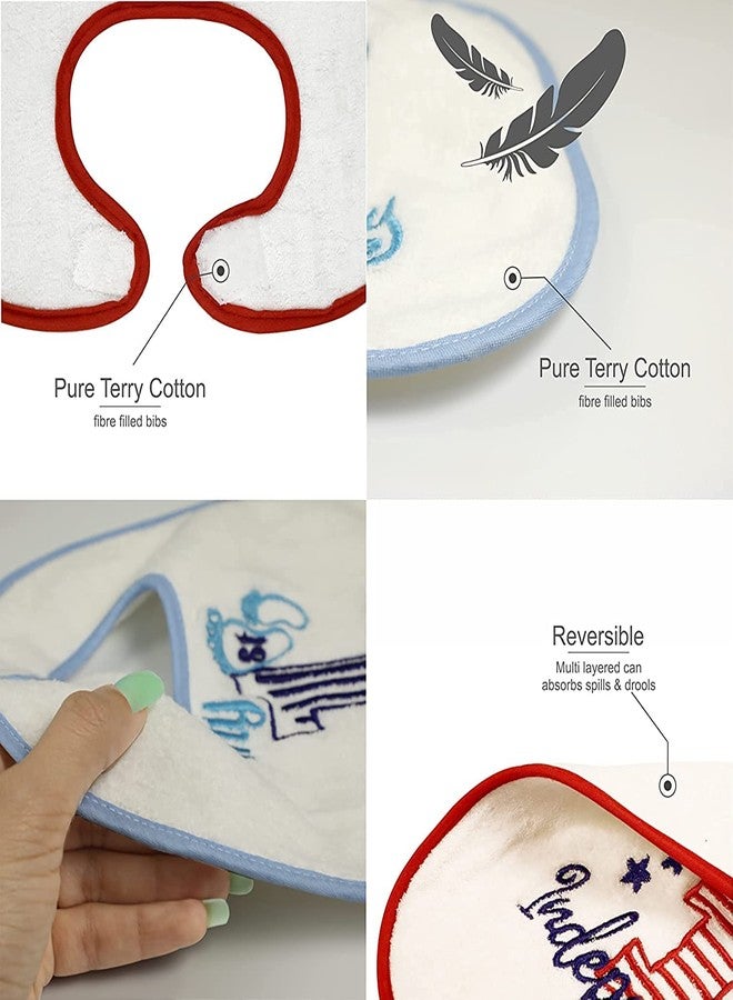 Butterthief Pure Terry Cotton Unisex Baby Bibs feeding Newborn Super Soft Apron Fiber filled Drooler Bibs Reversible (Pack of 1 pc) (Dussehra) - Image 2