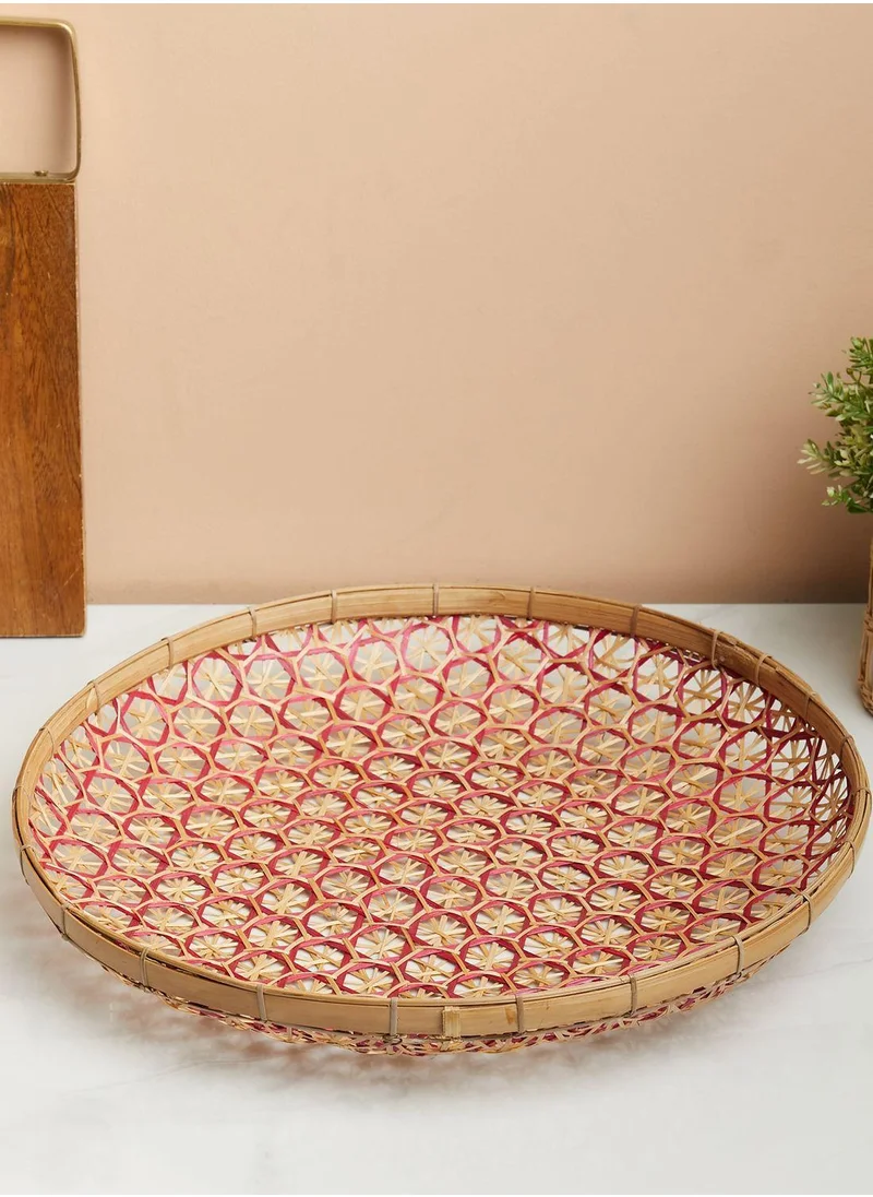 Ayra Large Razia Bamboo Tray - Pink