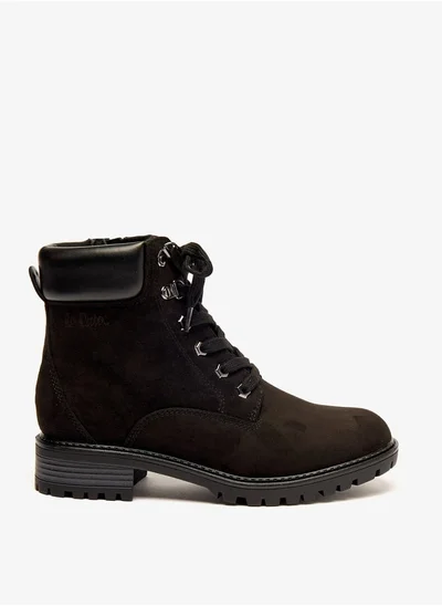 لي كوبر Women's Ankle Boots with Zip Closure and Block Heels