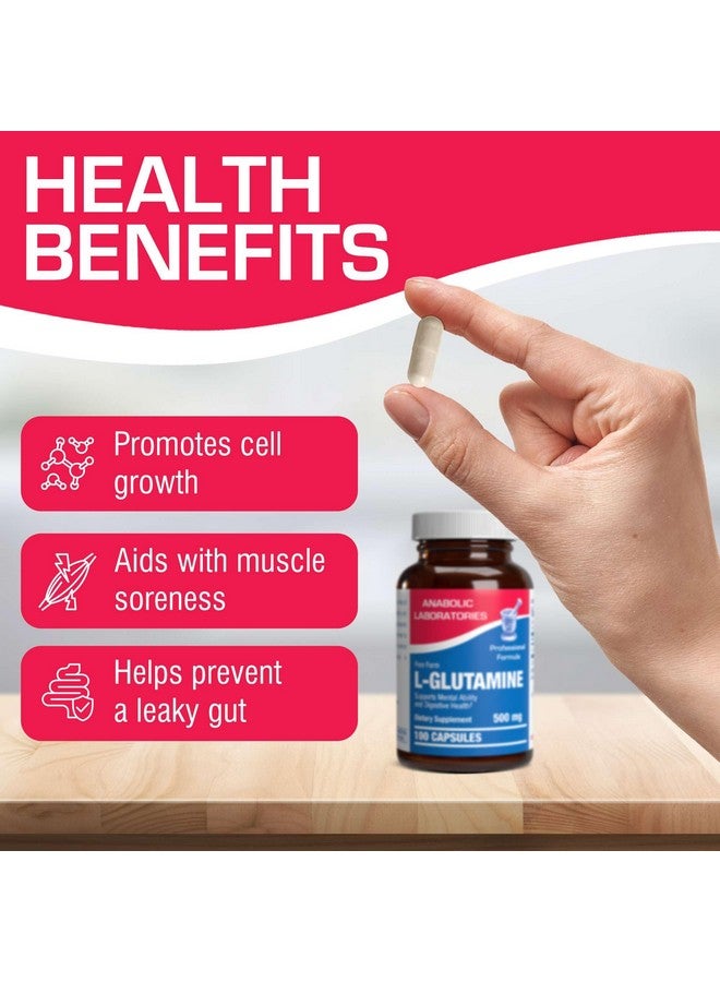 Anabolic Laboratories Free Form L-Glutamine Supplement - Clinical L Glutamine Capsules 500mg for Gut Health and Immune Support - Powerful Amino Acid Glutathione Precursor - Non-GMO & Made in The USA - 100 Servings - Image 4