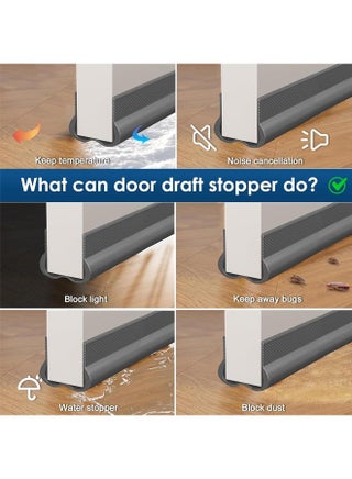 Door Draft Stopper, Cuttable Door Sweep for Bottom of Door, Under Door Draft Blocker Insulator, Weather Stripping Door Seal, Door Gap Filler Soundproof, Dust Blocker, Noise Stopper - view 2
